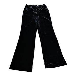Dress Velvet Pants JASMINE & JULIANA Straight Leg Black High Rise Pockets 6 EUC